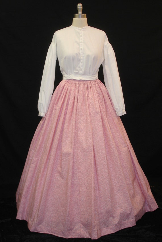 Civil War White Garibaldi Blouse with Pink by AimeeVictorianArmoir