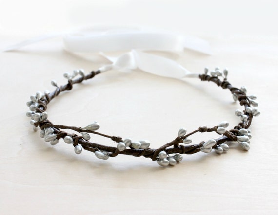 Silver Twig Rustic Tiara Silver Halo. Silver by ro