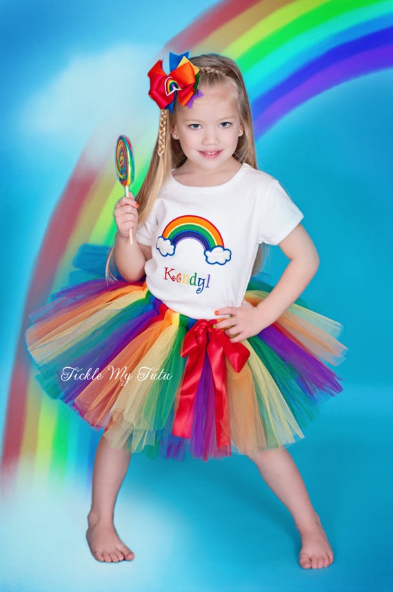 Rainbow Birthday Outfit-Over the Rainbow Birthday by TickleMyTutu