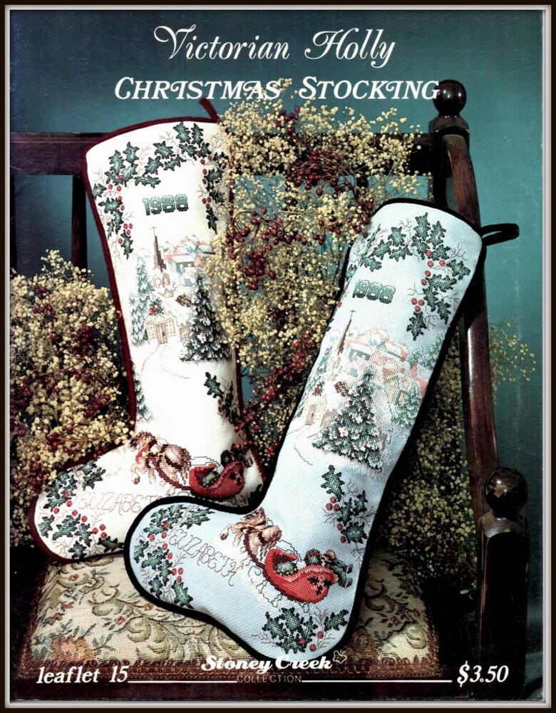 Victorian Holly Christmas Stocking Cross Stitch Pattern Horse