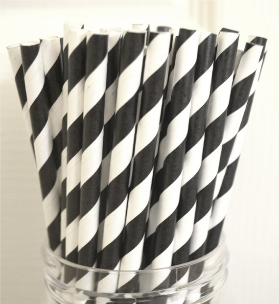 25 Black Paper Straws // Wedding Supplies // baby shower // Birthday party // Cake Pops / Drinking Straws // Black Drinking Straws Il_570xn