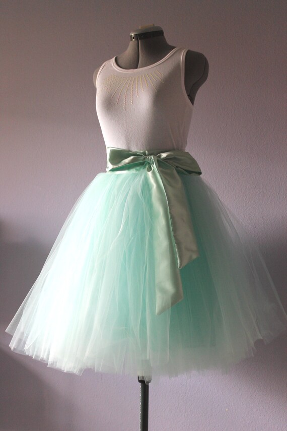Mint green tulle skirt tutu skirtmade to your size by HiddenRoom
