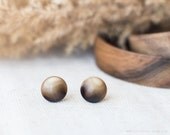 Ombre brown ivory stud earrings, rustic jewelry, brown earrings, ombre jewelry, ivory earrings, boho jewelry, woodland jewelry, fall autumn