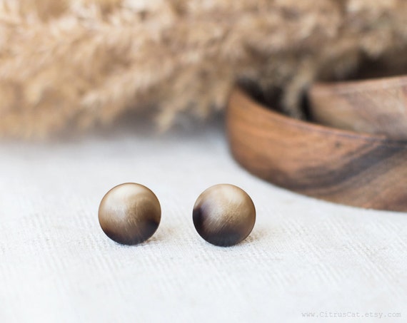 jewelry, earrings, CitrusCat, studs, stud earrings, ear posts, unique jewelry, rustic jewelry, brown earrings, ombre jewelry, ivory earrings, boho jewelry, woodland jewelry, fall, autumn, brown earrings, vintage earrings, 