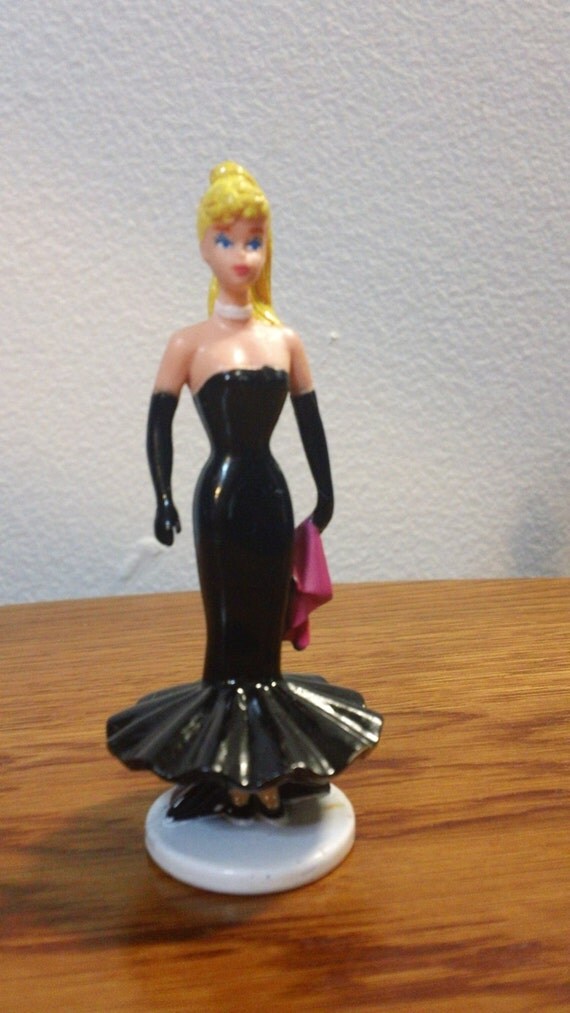 Barbie in black Evening gown vintage 1989 PVC Mattel ARCO toy