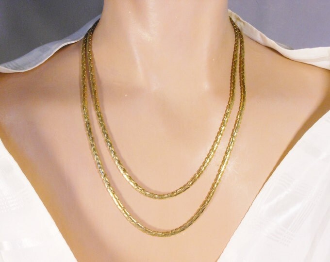 FREE SHIPPING Pair B.C. Lind chain necklaces 14K Ge layering with lobster clasp