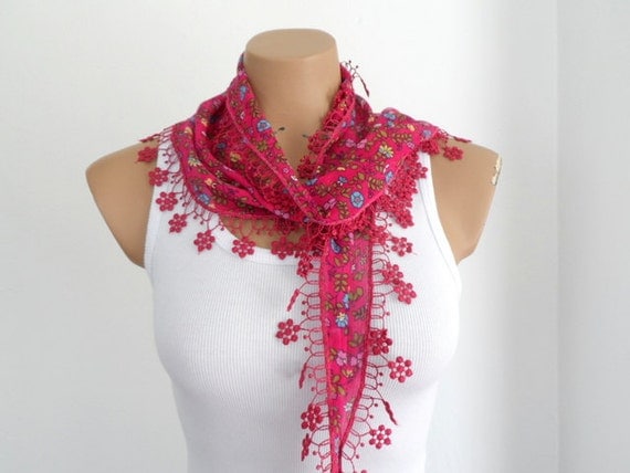 Scarves for women with red black&white