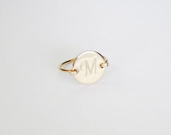 Gold Initial Ring Bridesmaid Jewelry Personalized Gift Monogram ring Bridesmaid gifts Best friend gift