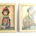 Vintage Maio Harlequin Prints. Mid Century Modern Framed Wall Art Harlequin Print Set.
