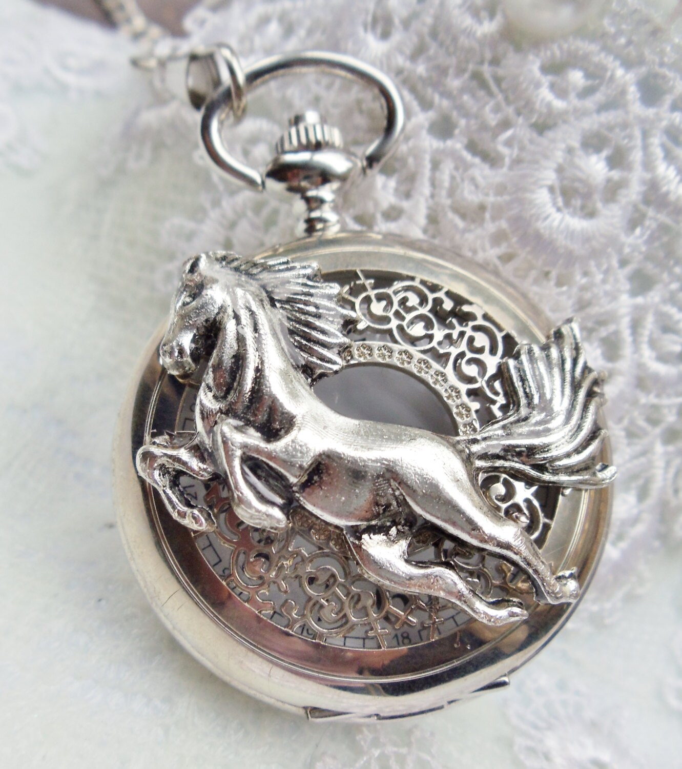 Horse pocket watch mens pocket watch with by Charsfavoritethings