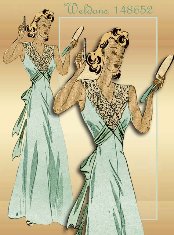 1940s Vintage Lingerie Pattern Weldons 148652 Stunning Elegant