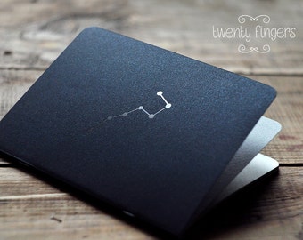 Black Metallic notebook-sketchbook with a carved pattern - constellation "Ursa Major"