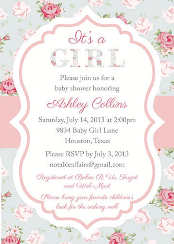 Vintage Baby Shower Invitation Wording 6