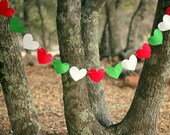 Red and Green Love Christmas Felt Heart Garland Il_170x135