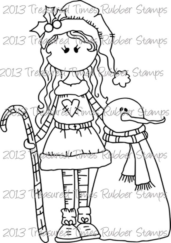 Suzie & Snowman Clear Stamp