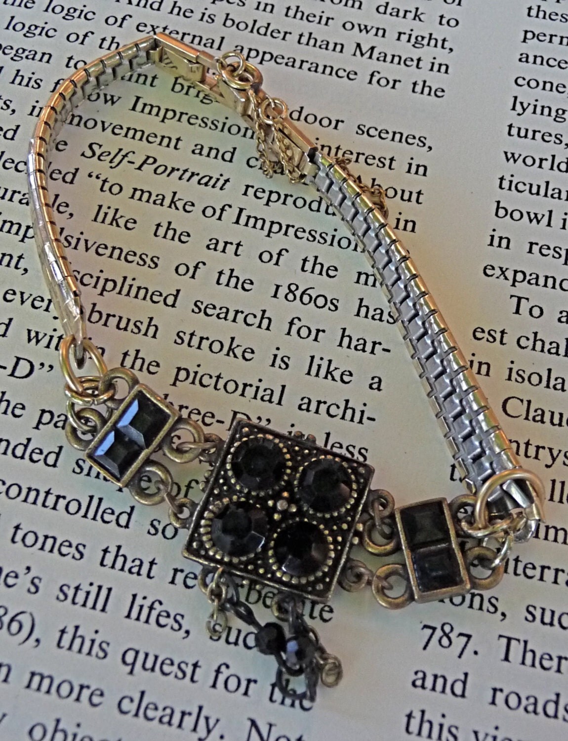 Repurposed reclaimed gold wristband from by RetroSmythDesigns