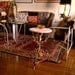 Decorative sculpted Italian craft tole everlasting indoor midsummer nights dream floral small table polished round white marble stone top
