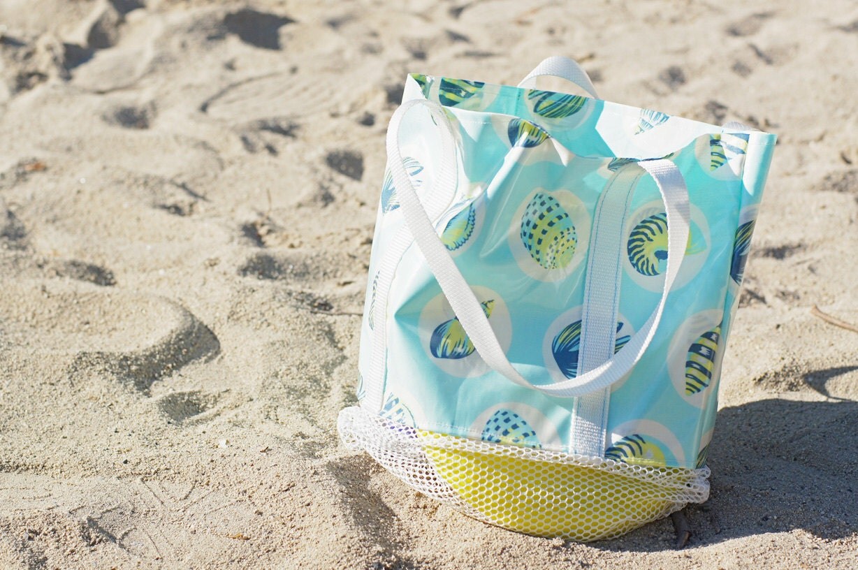 Sand Toy Bag / Mesh Beach Bag by FlyingFishSewing on Etsy