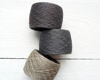 Natural Linen Yarn, linen thread, natural linen, linen, grey, Lithuania linen
