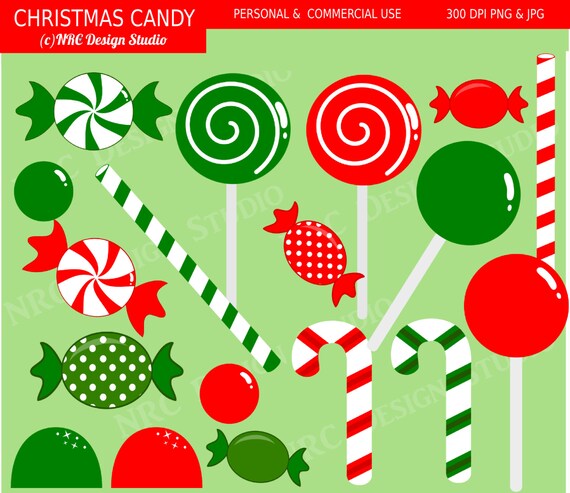 Sweet Shop Clip Art - Christmas Candy Clip Art - Digital Christmas Clipart Il_570xn