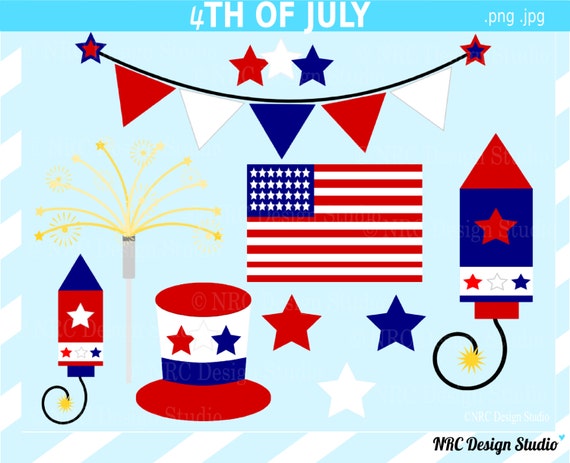 Fourth of July Clip Art - 4th of July Clip Art - 4th of July Independence Day Clipart Il_570xn