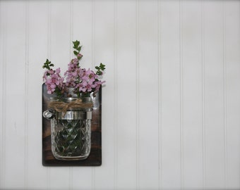 Single Mason Jar Wall Vase - Storage - Candles - Flowers