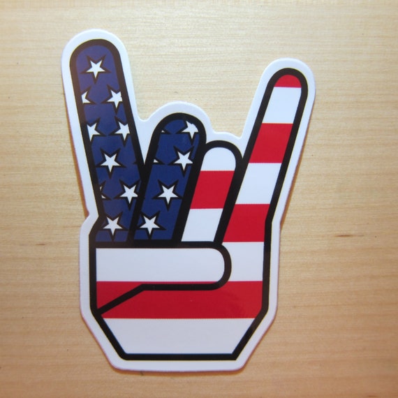 Rock n Roll American Sticker 100% Waterproof Vinyl Sticker