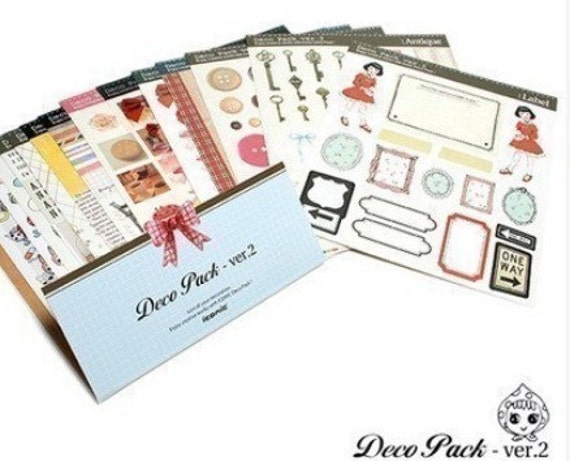 korea sticker 16 sheets pretty deco sticker set scrapbook