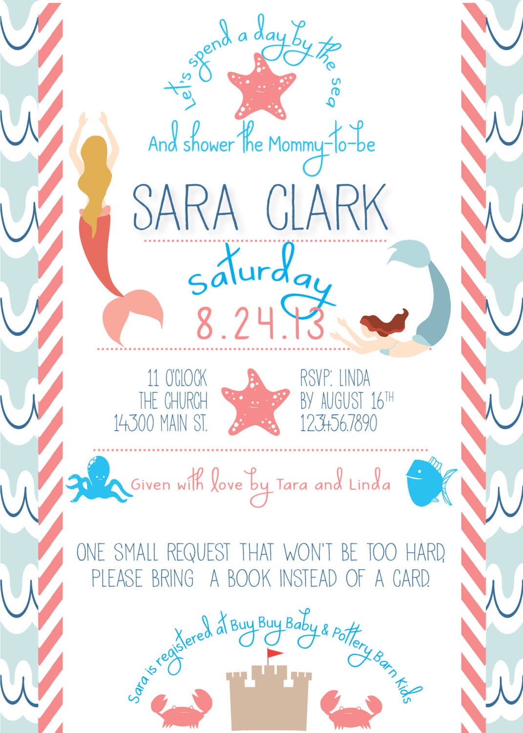 Beach Baby Shower Invitations 10