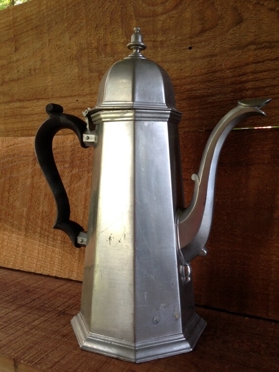 Gorham Pewter Coffee Pot Tall Vintage Octette Pattern PH1