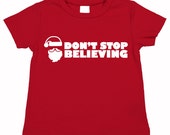 Don't Stop Believing. Pictures with Santa T Shirt. Christmas Gift. Boy Christmas T Shirt (Infant Bodysuit also available) Il_170x135