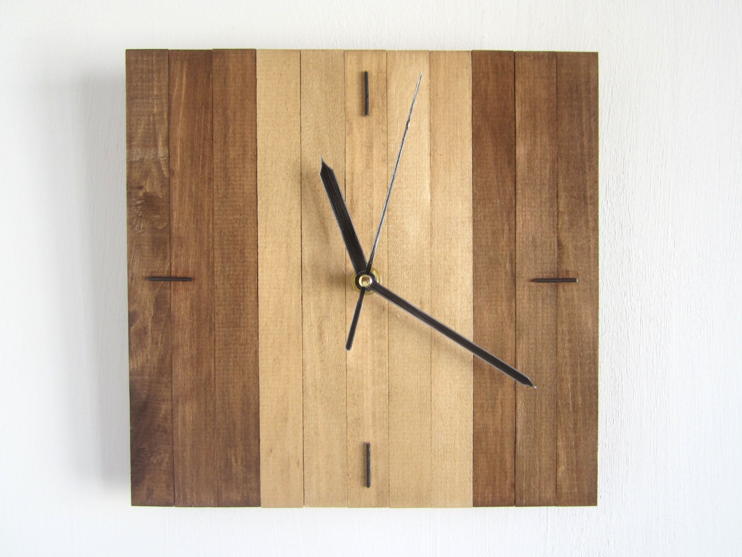 Wooden Square Clock Oak Decor Hanging Wall Clock Wooden