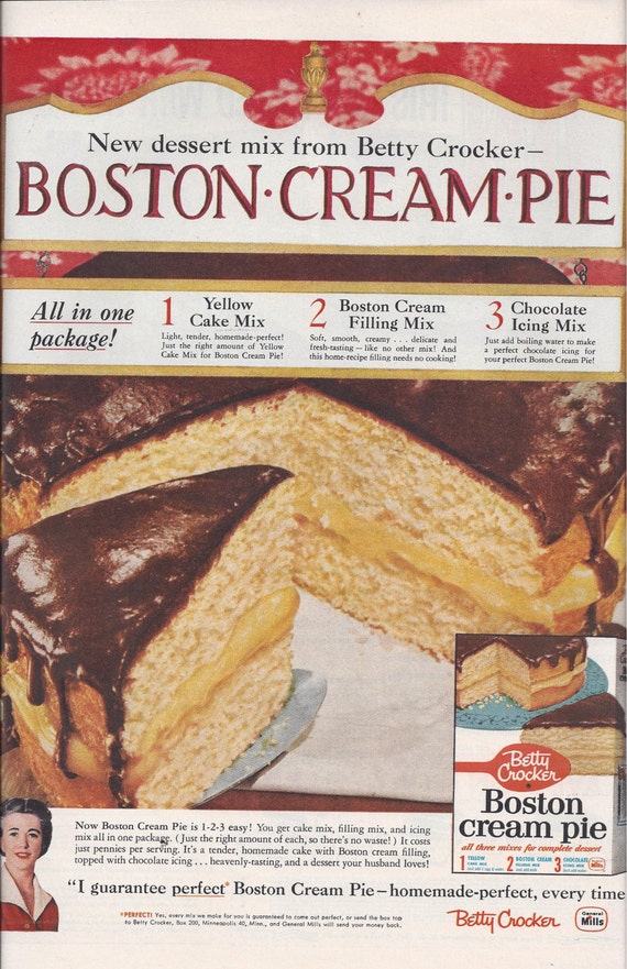 1959 Betty Crocker McCall's Magazine Ad for Boston Cream