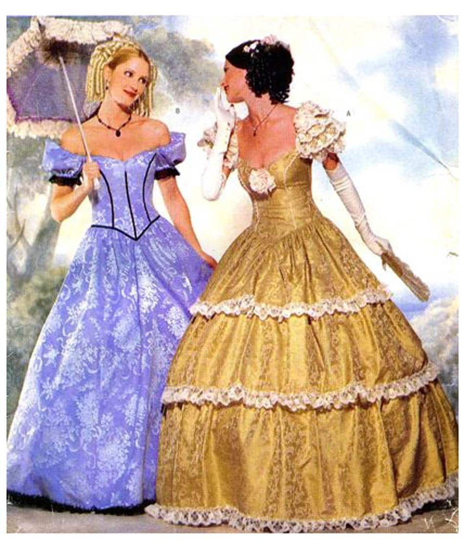 Southern Belle Antebellum Civil War Dress Basque Ball Gown