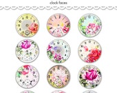 Digital romantic Valentines Day clocks watch faces collage sheet / 2" diameter circles / downloadable / printable / shabby chic altered art Il_170x135