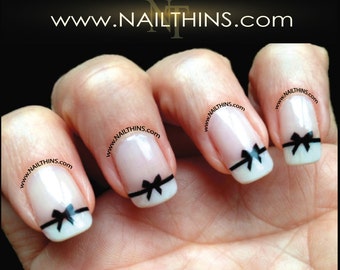 Black Bow Nail Decal Bow Nail Art NAILTHINS