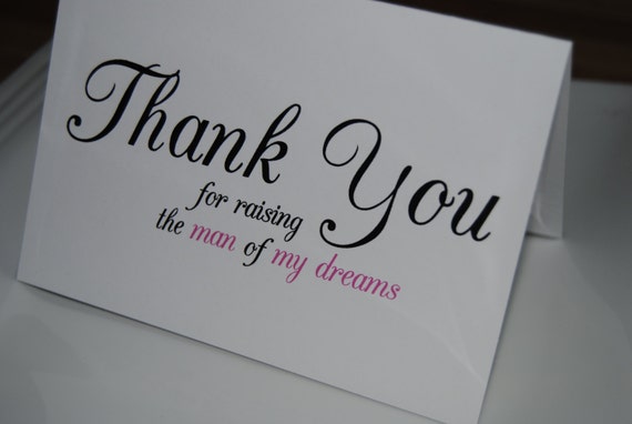 Items similar to Thank You for Raising the Man of my Dreams, Wedding ...