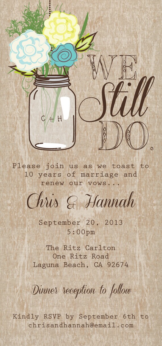 Mason Jar Printable Invitation Rustic Wedding Invitation We