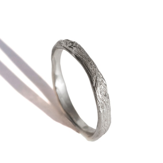 Twig Ring, 18K White Gold Ring, unisex ring, wedding ring, wedding ...