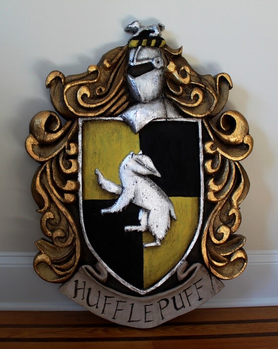 Harry Potter Hufflepuff Coat of Arms Hand Carved