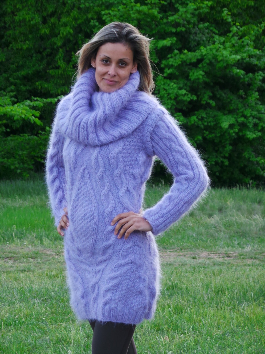 MADE to ORDER Thick Hand Knit Sweater Fuzzy Sexy Mohair