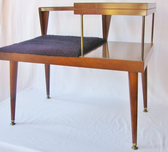 Mid Century Modern Table Telephone Table Bench Danish