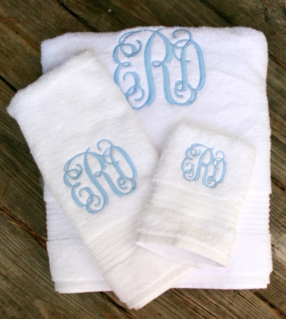 monogram initial towels