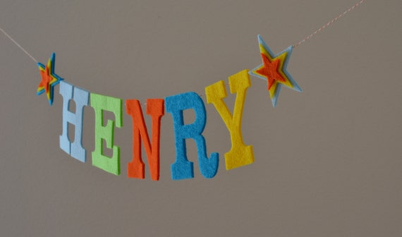 Star Rainbow Felt Letter Banner/ Custom Name Banner / Other Colors Options Available / Custom Personalized Party Banners Il_570xn