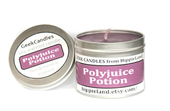 Polyjuice Potion Scented Soy Tin Candle 8oz. Harry Potter Candle. Book Candle. Geeky Gifts. Soy Candles. Soy Tin Candle. Scented Candle