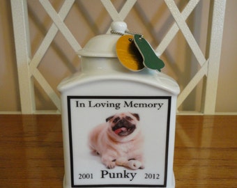 Pet Urn, Memorial "Personalized", Dog, Cat, Photo Urn, Add photo, poem, or clipart, Name, Dates