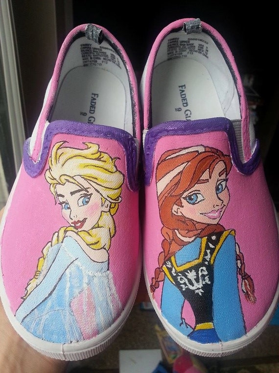 Disney's Frozen Anna and Elsa Custom Painted Shoes