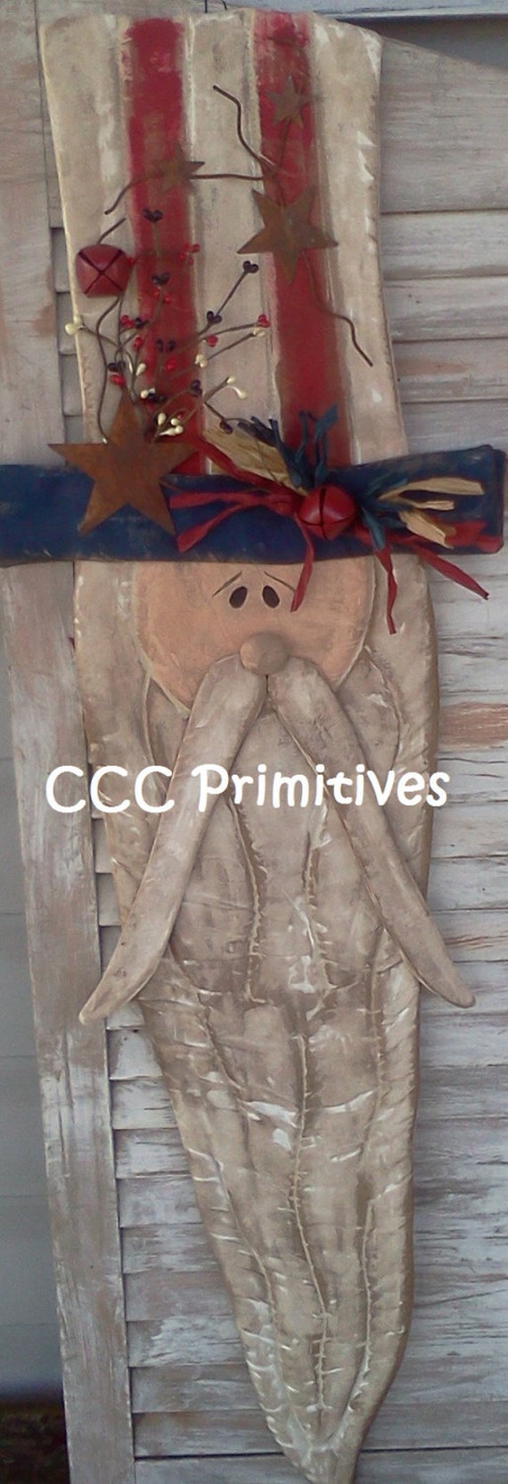 Primitive Pattern Uncle Sam Door Greeter E-Pattern USA