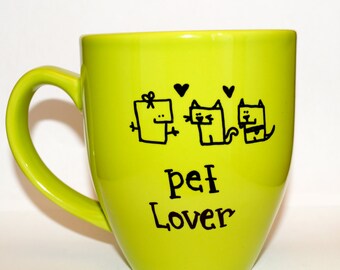 Hand Drawn Pet Lover Mug (Customizable)