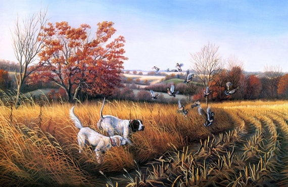 Hunting Gun Dog Art on Canvas Multiple Sizes by UKArtDepot on Etsy